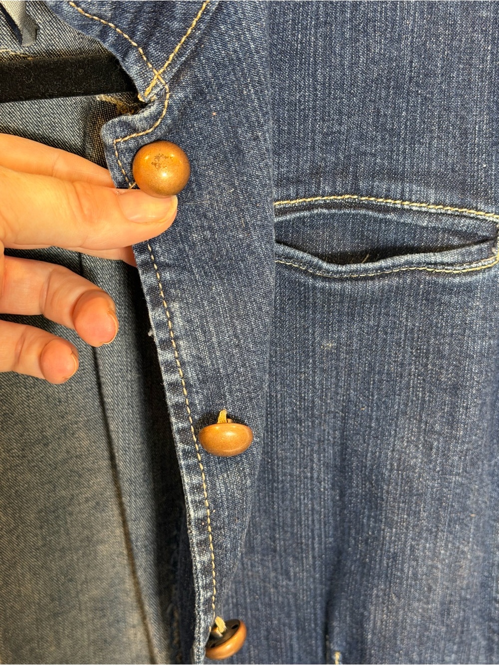 Bandolino Dark Blue Denim Jacket with Button Details - Picture 3 of 6